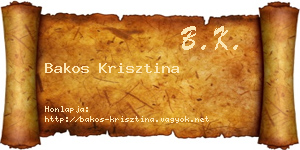 Bakos Krisztina névjegykártya